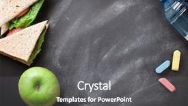  Presentation with text box - PPT theme with vegetables kids take away food background and a gray colored foreground