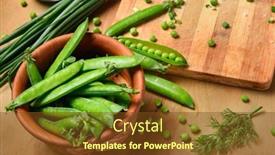  Presentation with wood board - Slide deck featuring vegetables-on-a-wooden-kitchen background and a tawny brown colored foreground