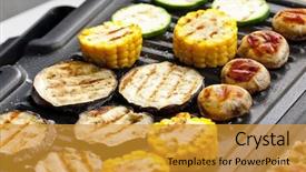  Presentation with grill - Amazing presentation theme having vegetables on electric grill backdrop and a gold colored foreground