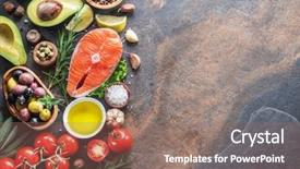  Presentation with graphite - Colorful slide set enhanced with vegetables on the graphite backdrop and a coral colored foreground