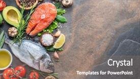  Presentation with graphite - Slide deck featuring vegetables on the graphite background and a gray colored foreground