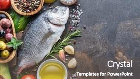  Presentation with graphite - Slide set featuring vegetables on the graphite background and a gray colored foreground