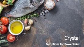  Presentation with graphite - Colorful presentation theme enhanced with vegetables on the graphite backdrop and a gray colored foreground