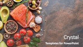  Presentation with graphite - Cool new slide set with vegetables on the graphite backdrop and a violet colored foreground