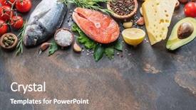  Presentation with graphite - PPT theme enhanced with vegetables on the graphite background and a gray colored foreground