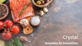  Presentation with graphite - PPT theme consisting of vegetables on the graphite background and a gray colored foreground