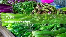  Presentation with hydroponics vegetables hydroponic vegetable - Presentation theme enhanced with vegetables on the local market background and a shamrock green colored foreground