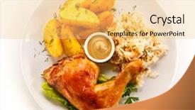  Presentation with grilled chicken - Cool new theme with vegetables on white background backdrop and a yellow colored foreground