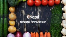  Presentation with empty space dance studio - Presentation theme having vegetables over wooden flat layout background and a  colored foreground