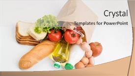  Presentation with paper bag - Cool new presentation theme with vegetables packet - food in the paper bag backdrop and a sky blue colored foreground