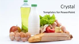  Presentation with food white - Amazing theme having vegetables packet - food on the white backdrop and a sky blue colored foreground