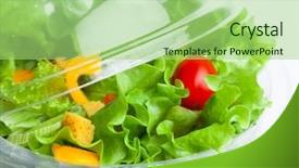  Presentation with plastic container - Cool new presentation with vegetables salad in plastic container backdrop and a  colored foreground