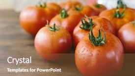  Presentation with fresh fruits and vegetables - Slide set having vegetables selective focus on nearest background and a  colored foreground