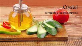  Presentation with fresh avocado - Colorful PPT theme enhanced with vegetables served on wood backdrop and a  colored foreground