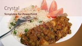  Presentation with vegetarian - Theme having vegetarian-aloo-muttar-pea background and a lemonade colored foreground