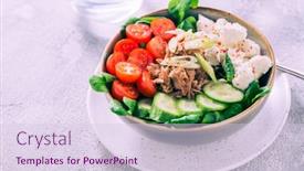  Presentation with detox - Amazing slides having vegetarian-buddha-bowl-raw-vegetables backdrop and a lemonade colored foreground