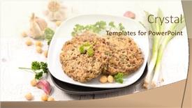  Presentation with chickpea - Slide deck with vegetarian-burger-with-chickpea background and a cream colored foreground