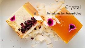  Presentation with mango - Beautiful slide deck featuring vegetarian-cheesecake-with-mango backdrop and a lemonade colored foreground