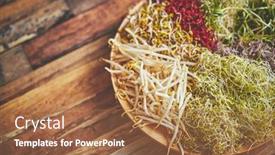  Presentation with healthy food - Theme consisting of vegetarian-concept-food-a-set background and a red colored foreground