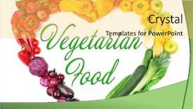  Presentation with fresh fruits vegetables heart - Slide set featuring vegetarian food concept heart made background and a yellow colored foreground