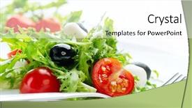  Presentation with mozzarella cheese - Presentation theme having vegetarian food diet dieting concept background and a white colored foreground