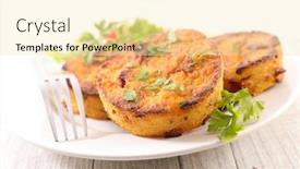  Presentation with vegan - Beautiful slides featuring vegetarian-galette-vegan-steak backdrop and a blonde colored foreground