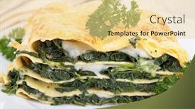  Presentation with vegetarian - Colorful presentation theme enhanced with spinach lasagne - vegetarian lasagna backdrop and a blonde colored foreground