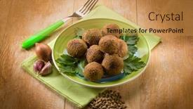  Presentation with lentils - PPT layouts having vegetarian lentils meatballs background and a gold colored foreground