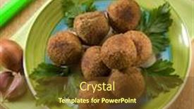  Presentation with vegan vegetarian diet - Amazing PPT layouts having vegetarian lentils meatballs backdrop and a tawny brown colored foreground