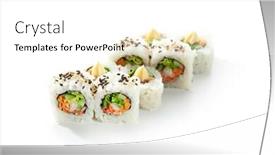  Presentation with cucumber cream - Beautiful PPT layouts featuring vegetarian-maki-sushi-roll-made backdrop and a white colored foreground