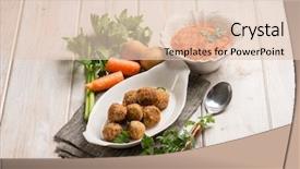  Presentation with vegetarian - Amazing presentation design having vegetarian meatballs with carrot cream sauce backdrop and a lemonade colored foreground
