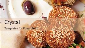  Presentation with middle east - PPT layouts enhanced with vegetarian-middle-east-cuisine background and a coral colored foreground