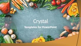  Presentation with rustic nutrition - Cool new PPT layouts with vegetarian nutrition concept with selection backdrop and a light blue colored foreground
