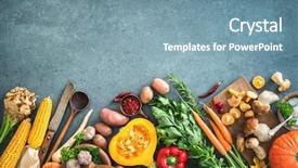  Presentation with rustic nutrition - Slide set consisting of vegetarian nutrition concept with selection background and a seafoam green colored foreground