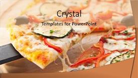  Presentation with mozzarella cheese - Slide set consisting of mozzarella cheese paprika tomatoes background and a lemonade colored foreground