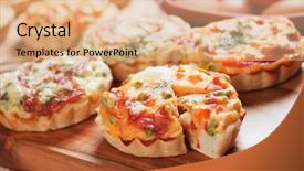  Presentation with vegetarian - Amazing slides having vegetarian quiche lorraine mini pie backdrop and a coral colored foreground