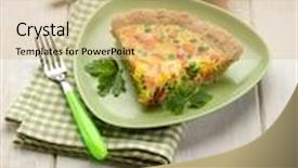  Presentation with vegetarian - Slide set having vegetarian quiche background and a coral colored foreground