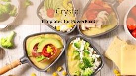  Presentation with vegetarian - Presentation theme with vegetarian-raclette-cheese-party background and a lemonade colored foreground