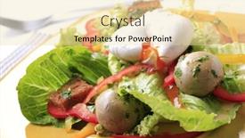  Presentation with vegetarian - Theme having vegetarian-salad background and a blonde colored foreground