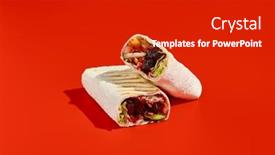  Presentation with modern food - Theme featuring vegetarian-shawarma-with-vegetables background and a  colored foreground