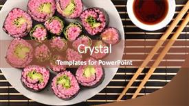  Presentation with soy - Slide set featuring vegetarian sushi and soy sauce background and a  colored foreground