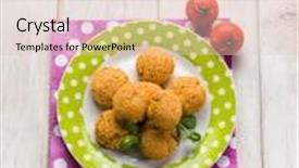  Presentation with vegetarian - Slide deck enhanced with vegetarian tofu meatballs background and a lemonade colored foreground