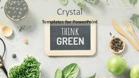  Presentation with vegan - PPT theme featuring vegetarian-vegan-healthy-ingredients background and a soft green colored foreground