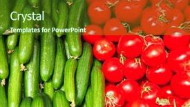  Presentation with cucumbers - Colorful slide set enhanced with vegeteble store - fresh raw lot of cucumbers backdrop and a tawny brown colored foreground