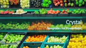  Presentation with guava fruits fresh green fruit - Presentation theme with vegeteble store - fruits in supermarket background and a ocean colored foreground