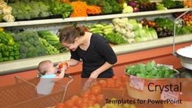  Presentation with baby in womb - Cool new slide set with vegeteble store - woman with baby in produce backdrop and a red colored foreground