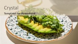  Presentation with white healthy food - Slides with veggie-appetizer-from-avocado background and a lemonade colored foreground