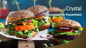  Presentation with veggie - Slide set enhanced with veggie beet and carrot burgers with avocado background and a ocean colored foreground