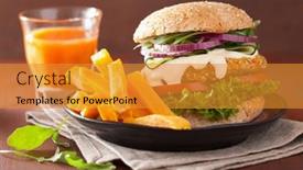  Presentation with veggie - Colorful PPT theme enhanced with  backdrop and a  colored foreground