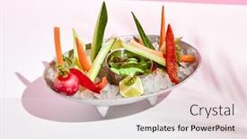  Presentation with green shadow - Audience pleasing presentation design consisting of veggie-plate-with-crushed-ice backdrop and a lemonade colored foreground